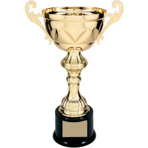 Decade Awards Metal Cup Trophy, Gold or Silver - Engraved Corporate Love Cup Award (10, 11.5, 13 or 14.5 Inch Tall) - Engraved Plate on Request