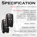 SUPALAND Flip Key Fob Replacement Fits for Chevy Cruze Equinox Camaro Impala 2010 2011 2012 2013 2014 2015 2016 2017 2018 2019 Malibu Sonic Buick Regal Verano Encore GMC Terrain Keyless Entry Remote