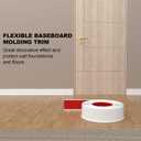 Peel and Stick Baseboard Trim, 4 Inch Rubber Baseboard Vinyl Wall Base, Flexible Baseboard Molding Trim, Adhesive Baseboard Trim Rubber Cove Base(20Ft, White)
