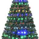 5 ft. Pre-Lit Artificial Christmas Tree Fiber Optic Multi-Color LED Lights and Stand,
CM20570