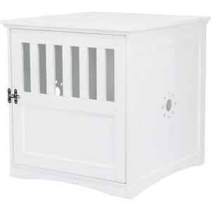 Trixie 19" x 20" Wooden Indoor Dog Crate, Small Side Table Home for Any Room, Ideal for Small Dogs, White