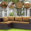Outdoor Cushion Covers Set,8PCS Patio Furniture Couch Seat Slipcovers, Replacement for Sofa Sectional Chair(CoverOnly)