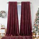 Dchola Wine Red Velvet Curtains for Bedroom Window with Back Tab, Super Soft Vintage Luxury Heavy Drapes, Room Darkening Thermal Insulated Curtain for Living Room, W52 by L90 inches, 2 Panels