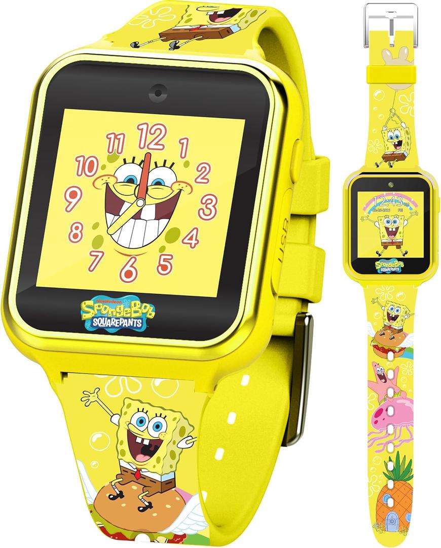 SpongeBob SquarePants Kids Smart Watch Touchscreen with Camera Games Stopwatch Alarm Fitness Tracker Photo Video Recorder  Fits Wrist Sizes 5.5" to 8"