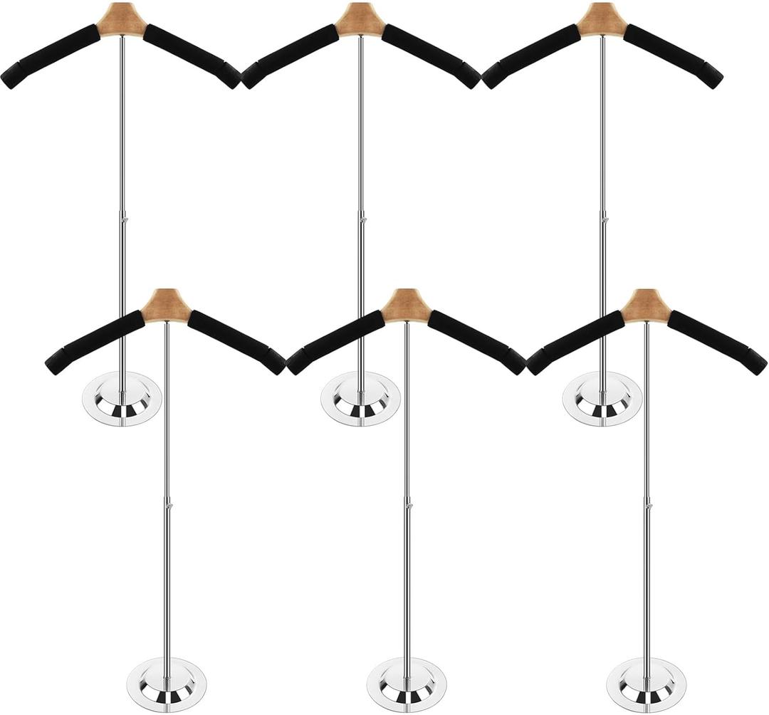 6 Pack Adjustable T Shirt Display Flexible Shoulder StandPortable Clothes Hanger Rack for Clothing Garment Coat Retail VendorShirt RackMetal Clothing Display Rack,17.3 x 31.3 Inch