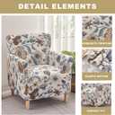 Stretch Chair Covers Armchair Slipcovers 1-Piece Printed Banquet Accent Chair Covers with Arms Soft Chair Slipcovers for Living Room Kids Pets Friendly Furniture Protector,Color 10 (31.4"D x 31.5"W x 35.4"H)
