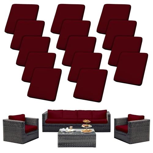 SUKAIKEQA Outdoor Cushion Covers Set,14PCS Patio Furniture Couch Seat Slipcovers, Replacement for Sofa Sectional Chair(Cover，Only)