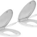 2-Pack 19" Elongated Potty Training Toilet Seats, Built-In Toddler Function with Stable No-Wiggle Design, Easy Install Detachable Seats for Child and Adult