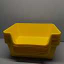 Large Cat Litter Box with High Sides,Cat Boxes for Indoor Cats,Cat Litter Pan for Kitty,Litter Box with Low Entry,Easy to Clean,Anti-Splashing(Yellow)