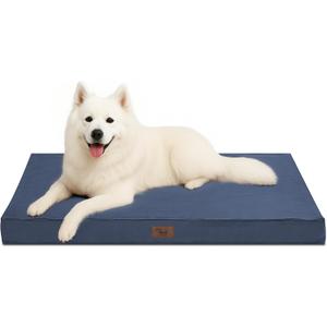 Outdoor Large Dog Bed, Waterproof Dog Bed for Large Dogs, Egg Crate Foam Pet Bed with Removable Washable Oxford Cooling Cover, Navy (41.0"L x 27.0"W x 3.5"Th)