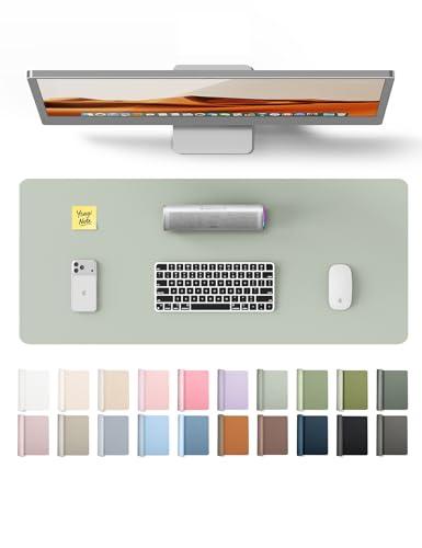 YSAGi Leather Desk Protector, Office Mat, Large Mouse Mat, Non-Slip PU Leather Blotter, Laptop Pad, Waterproof Writing Pad for Office and Home (Beige, 23.6" x 13.8")