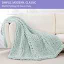 Bigacogo Chunky Knit Throw Blanket for Couch, 51x63 inches, 100% Hand Knitted with Thick Jumbo Chenille Yarn, Cozy Soft Large Rope Knot Cable Crochet Blankets for Sofa Bed Living Room, Mint