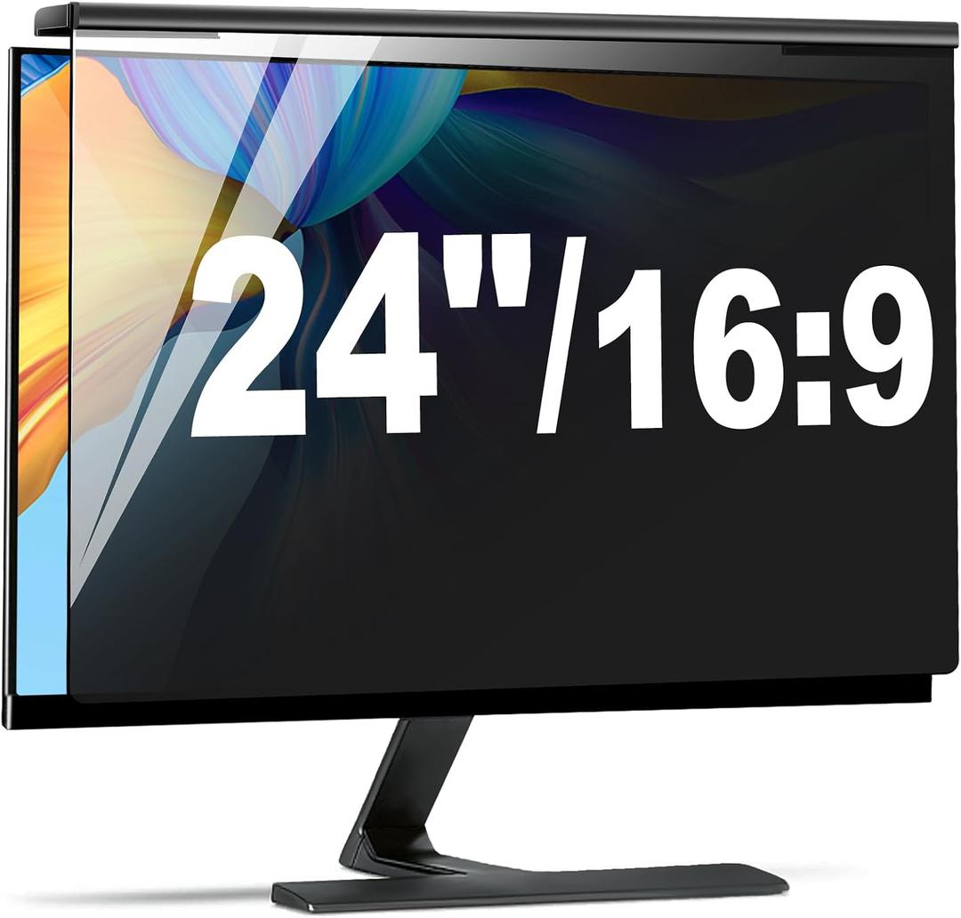 Hanging 24 Inch Computer Privacy Screen Filter, Computer Screen Privacy Cover, Compatible with, 23.8 Inch 16:9 Widescreen Monitors, Protect Eyes from Glare and Blue Light