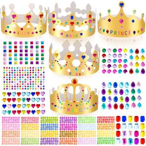 Gold Paper Crowns, Diy Birthday King Crowns Craft to Decorate, Paper Prince Princess Crown Hats for School Classroom
