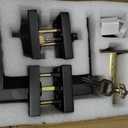 Exterior Door Lock Set, Door Locks for Front Door with Single Cylinder Deadbolt Lock, Matte Black Flat Square Passage Door Handle with Key for Front Door, 3 Pack (All Same Keyed Alike)