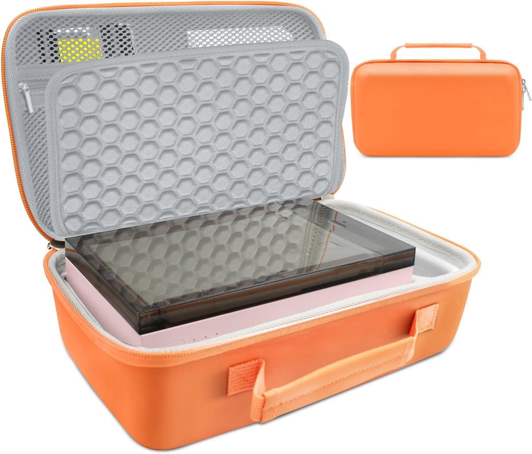 Hard Case Compatible with liene 4x6'' Photo Printer,Carrying case for M100 M200 Printer Accessories Portable Travel Protective Bag,Orange (Only Case)