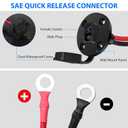 Linkstyle 2PCS 2FT 10AWG SAE Power Socket Sidewall Port to O Ring Quick Connector, SAE Extension Cord Cable for Solar Generator Battery Charger with 12PCS Fuse (10A 15A 20A 25A 30A)