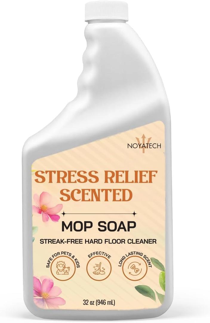 Mop Soap Highly Scented Stress Relief Fragrance. Floor Cleaner Concentrate  Non-Toxic, Pet safe, No Residue  Safe for Tile, Stone, Marble, Wood, & Grout  For All Mop Types  Made in USA (32 Fl Oz (Pack of 1))