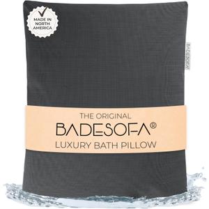 BADESOFA® Luxury Bathtub Pillow L - Large Bath Pillow for Therapeutic Neck and Back Support Quick-Drying - Full Body Bath Tub Cushion - Luxury Spa Cushion in Charcoal