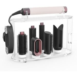 Affogato Acrylic Storage Holder Compatible with All Dyson Airwrap Styler Accessories, 6 Holes Countertop Organizer Stand for Diffuser Long Barrel Attachments for Bathroom (AW-01-V2)