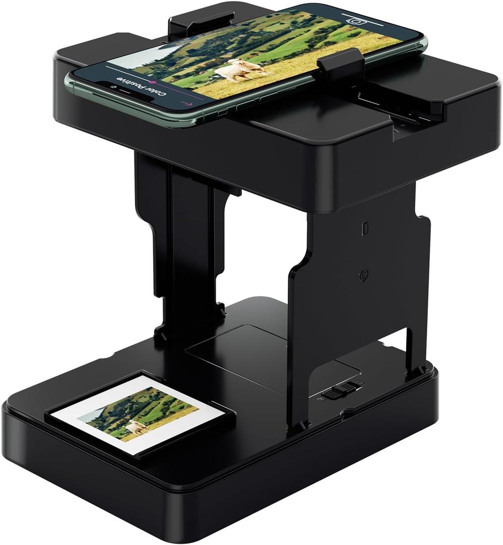 DigitConvert Mobile Film Scanner for 35mm Slides & Negatives, Portable Photo Scanner Converts Film to Digital Photos, Battery Powered Slide Converter (Black)