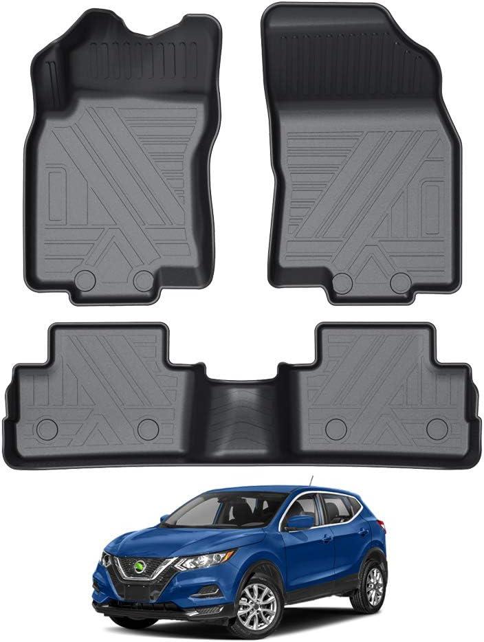 KUST Floor Mats for 2017-2022 Nissan Rogue Sport Accessories All Weather Floor Liners 1st & 2nd Row Carpet High Edge Black (Not for Nissan Rogue and Select Model)