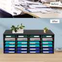 Mailbox for Classroom 24 Slots, Mail Sorter, Paper Organizer Storage, Mail Organizer for Home Library Office Classroom (Black, 24 Slots)