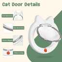 Cat Door with 4-Way Lock, Cat Door for Exterior Door with Magnetic Flap, Weatherproof Pet Door for Interior Door, White