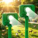 2026 Solar Ultrasonic Animal Repellent Outdoor Deer Repellent Devices Sonic Cat Repellent with Motion Sensor & Strobe Light, Rabbit Skunk Raccoon Repellent Animal Repeller Deterrent for Yard Garden
