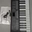 M SANMERSEN Piano Keyboard for Beginners, 37 Keys Built-in 1200mA Rechargeable Battery Electronic Piano Keyboards Portable Music Pianos Keyboard with Mic LED Screen Teaching Gift for Beginner, Black