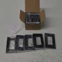 ELEGRP Matte Black 3 Way Decorative Light Switch with Plate, 15Amp, 120-277 Volt, AC Rocker Paddle Wall Switch Replacement, Self-Grounding, Residential Grade, w/Wall Plate, UL Listed (5 Pack)