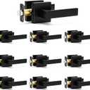 Sopoby 10 Pack Passage Door Handles Matte Black Door Knobs, Interior Door Knobs Square Heavy Duty Non-Locking Handlesets Hall Closet Handles, Reversible for Right & Left Sided Doors