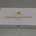 Bathroom Tray for Counter, Oak Wooden 7.5" L Vanity Tray for Jewelry Soap Cologne Organizer for Men Decorative Decor Silver (7.5" x 3.9" x 1.5")