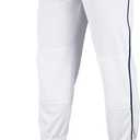 CHAMPRO Boys' Traditional Fit Triple Crown Classic Youth Baseball Pants (X-Small, White , Navy Pin)