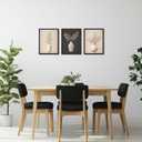 LevvArts Neutral Beige and Black Bathroom Decor Olive Leaf Art Prints Modern Minimalist Style Bedroom Decor 3-Piece Framed Canvas Art Set