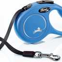 FLEXI New Classic Tape Extra Small Retractable Dog Leash for Small Dogs Upto 26 lbs.  10 ft., Blue | Tangle Free Pet Walking Leash with One-Handed Brake, Pause, Lock|German Quality Product