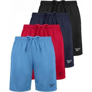 Reebok 4 Pack: Boys' Dry Fit Athletic Shorts - Kids Teens Youth Active Running Basketball Soccer Workout Short Size 6-18- Set 5, XL, (16-18)