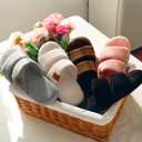 LongBay Slippers for Women Memory Foam Open Toe Slide Indoor House Shoes Slip On Bedroom Comfy Gift (M) US 7-8
