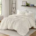 Intelligent Design Queen Comforter Set Chenille Tufted Animal Print Pattern Comforters Queen Size, All Season Fluffy Bedding Soft Microfiber Reverse, Larissa, Full/Queen Off-White 3 Piece