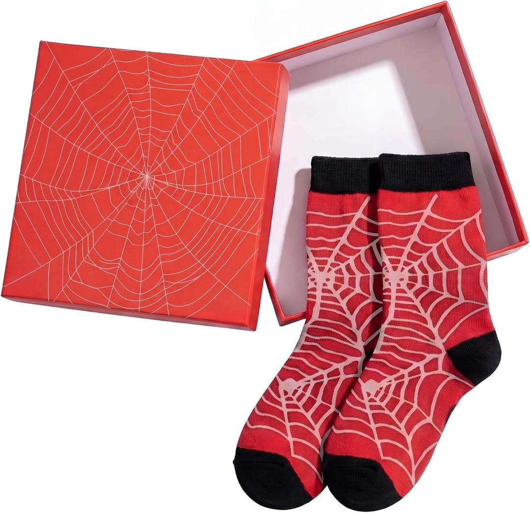 Boys Socks Spiderweb Toddler Cotton Ankle Socks with Gift Box for Kids  6-10 Children Sports Everyday Wear