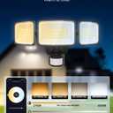 Onforu 100W 9000LM Smart LED Security Lights Motion Sensor Outdoor, WiFi Alexa Flood Light APP Control, 2500K-6500K, Motion Detector with Adjustable 3 Head, IP65 Wall Light for Yard (Black)