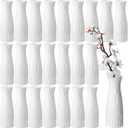 Mimorou 24 Pcs Composite Plastic Flower Vase Ceramic Look Decorative White Unbreakable Plastic Vases for Flower Centerpieces for Living Room Table Home Decor(Classic Style)