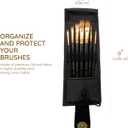 MyArtscape Miniature Paint Brushes with Holder, Set of 12 for Detail & Fine Point Painting - use with Acrylic, Watercolor, Oil, Gouache - for Pinstriping & Lettering - Art Supplies