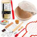 Joyyy Sourdough Starter Kit, Banneton Bread Proofing Basket, 8.5Inch Proofing Basket for Baking, Banneton Bread Baking Gift Set, Sourdough Bread Baking Supplies (Black)