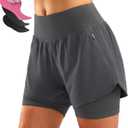 Bikewa Women's Mountain Bike Shorts 4D Padded Cycling Riding Biking Bicycle Biker Cycle Shorts for Women Zipper Pockets (X-Large, Dark Grey)