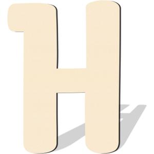 17 Inch Large Wooden Letters, Big Wooden Alphabet Letters for Wall Decor Paintable Large Thick Wood Letters H for Crafts Wooden Cutout Sign for Nursery Birthday Wedding Party Home Decoration