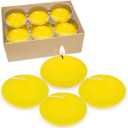 12 Pack 3 Inch Citronella Floating Candles for Summer, 10 Hour Yellow Dripless Tealight Candles for Cylinder Vases, Centerpieces at Wedding Party Pool Holiday