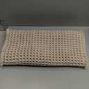 Pale Beige Bathroom Rug, Waffle Bath Mat Non Slip Washable Super Absorbent Quick Dry Boho Farmhouse Bathroom Decor, 24''x16'' Pale Beige