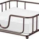 Napkin Holder for Table, Napkin Holders for Paper Napkins, GMFINE Flat Modern Napkin Holder for Kitchen Dining Table Countertops, Bronze, 6.9" x 6.9" x 2.2" Inside Size (Luncheon)