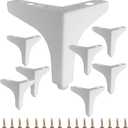 8 Pack 4" White Metal Furniture Legs, 1.4mm Thickness Metal Cabinet Feet, White, 4 inch (1.4 thick-8pcs), 8